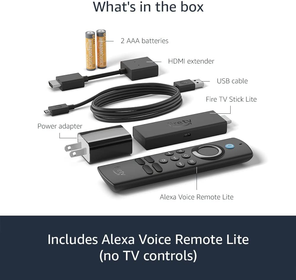 Fire TV Stick Lite with adaptor